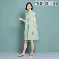 在飛比找momo購物網優惠-【YVONNE 以旺傢飾】雙層紗娃娃領短袖洋裝(開心果綠)