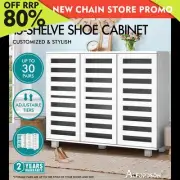 ALFORDSON Shoe Cabinet Organiser Storage Rack Drawer Shelf 30 pairs White