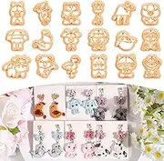 Puocaon Animal Polymer Clay Cutters - 18 Pcs Farm Animal Cute Cow Clay Earring Cutters Polymeric Jewelry Design