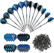 DS. DISTINCTIVE STYLE 18-Gram Soft Tip Darts Set of 12 with 120 Darts Plastic Tip, 16 Dart Flights, 12 Heavy Duty Alloy Shafts for Electronic Dartboard
