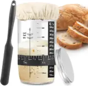 Sourdough Starter Kit with Feeding Band, Thermometer, and Metal Lid