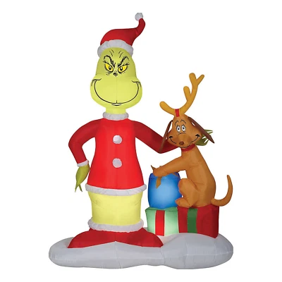 GRINCH AND MAX W PRESENT AIRBL - Gemmy Industries