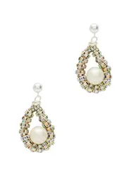 Pearl Octopuss.y Tiny Oyster Embellished Drop Earrings - Silver ONE SIZE