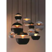 在飛比找ETMall東森購物網優惠-丹麥北歐設計師餐廳吧臺臥室床頭單頭黑色鋁材金屬圓球形蘋果吊燈
