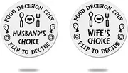 Newlywed Wedding Engagement Gifts for New Couples Fun Housewarming Gifts for Young Couple Date Night Double-Sided Food Decision Coin Gifts for Husband Wife Anniversary Valentines Day Gift