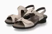 Mephisto Women's Paris Light Taupe Liam 818 Hook and Loop Ankle Strap Sandals