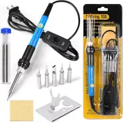 Kit de Soldadura Soldador de Temperatura Ajustable Interruptor On Off Azul Claro