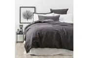 Renee Taylor Cavallo Home 65cm Pillowcase Cover Stone Washed Linen Euro Magnet