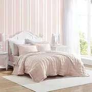 [Laura Ashley] Queen Quilt Set, Reversible Bedding Set Including Sham(s), All Season Farmhouse Home Décor (Hailee Pink, Full/Queen)