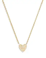 Zoe Lev 14K Yellow Gold Diamond Heart Pendant Necklace, 18