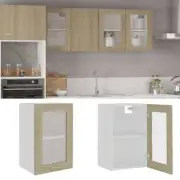 NNEVL Hanging Glass Cabinet Sonoma Oak 40x31x60 cm Chipboard