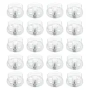 0.7x0.8" Cord Locks, 30 Pack Double Hole Spring End Toggle Stopper, Clear