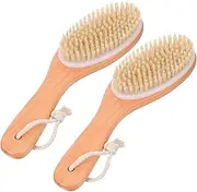 HEATSHAKING 2pcs Soft Bristle Body Scrubber With Ergonomic Handle Bathing Exfoliating Brush For Shower Dry Brushing Brush Exfoliating Shower Accessories