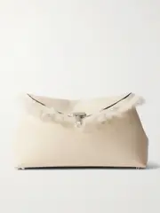 [TOTEME] TOTEME - T-lock Shearling Clutch - Ecru - One size One size Ecru