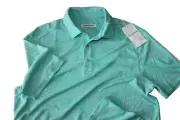 Tommy Bahama Polo Shirt Miramar Blooms Performance Lawn Blue SS New Large L