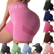 [Generic] Gym Shorts Women High Waisted Hip Lifting Non Awkward Shorts Seamless Sports Shorts Exercise Yoga Shorts, S-L