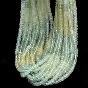 [Jaipur Gems Mart] Natural Multi Prehnite Gemstone 3mm-4mm Faceted Rondelle Beads ~ Multi Green Prehnite Semi Precious Gemstone Loose Beads ~ 13" Strand
