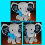 baby birth announcement elephant, plush elephant, stuffed elephant announcement