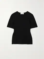 [Matteau] Matteau - + Net Sustain Stretch Organic Cotton-jersey T-shirt - Black - 4 4 Black