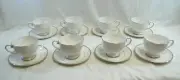 Mikasa Cameo Platinum HK301 Cup & Saucer Set Fine China Lot of 8 Sets New C1104
