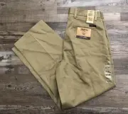 Dockers Mens 32x30 Brown Flat Front Classic Fit Khaki Pants New with Tags