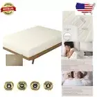 300 Thread Count Twin XL Organic Cotton Fitted Sheet with Deep Pockets - Natural