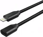for iPhone Charger Extension Cable,6FT Lightning Extender Dock Cable Compatible with iPhone 14 Pro 13 Pro Max 12 11 X XR 8 7 6 Male to Female Cable Extension Adapter Cord Pass Video,Data,Audio Black