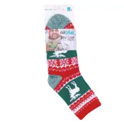 Socks AirPlus Aloe Cabin - Moisturizing Socks - Red/Green Deer Pattern - Size 41-47