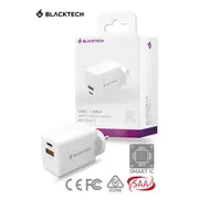 BLACKTECH BC04 Dual USB-C 35W PD QC3.0 Adapter With Smart IC - White