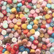 1000 Letter Beads Alphabet Beads Matte Bulk Gold Wholesale 7mm Flat Assorted Lot