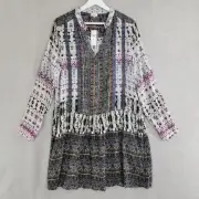 Tiny Dress Womens Large Anthropologie Mollie NEW Black Patchwork Cottagecore
