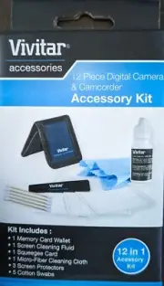 Vivitar 12 Piece Digital Camera & Camcorder Accessory Kit. Cleaning, storage