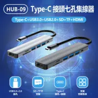 在飛比找momo購物網優惠-HUB-09 Type-C接頭七孔充電器(Type-C+US