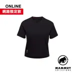 【MAMMUT 長毛象】MASSONE T-SHIRT CROPPED WOMEN PATCH 有機棉短版短袖T恤 黑色 女款 #1017-05180