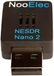 NESDR Nano 2 - Tiny Black RTL-SDR USB Set (RTL2832U + R820T2) with MCX Antenna.