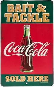 Open Road Brands Coca-Cola Bait & Tackle Embossed Metal Sign