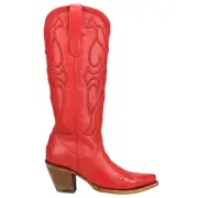 Corral Boots Stitch Pattern Embroidered Snip Toe Cowboy Womens Red Casual Boots