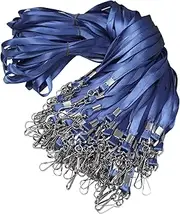 BAITEER 120 Pack Navy Blue Lanyards Premium Bulk Flat Lanyard with Swivel J Hook for ID Name Badge Holder, VIP, School, Kids, Coach, Conference, Festival and Hang Keys