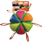 Nerf Dog 5.9 In. Plush Squeak & Crunch Wedge Ball with Straps NF-2297 Nerf Dog