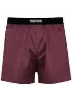 Tom Ford Stretch-silk Boxer Shorts - Burgundy - M M