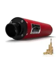 HMF PERFORMANCE SLIP ON EXHAUST RED W/ BLACK TURN CAP JET KIT RANCHER 350 00-06
