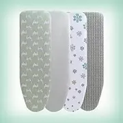 Ironing Board Cover and Pad Replacement 48x15in Cotton Iron Board Cover Heat Resistance, Adjustable Tabletop Ironing Board Cover, Non-Slip(Gray)