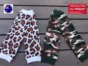 Girl Kid Boy baby Camo Army leopard knees Calf High long Socks Tights Gloves