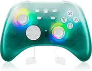 Mytrix Wireless Pro Controllers with Hall Effect Joysticks/Hall Trigger (No Drift), Black Ice Bluetooth Controller for Nintendo Switch, Windows PC iOS Android Steam with RGB Light/Programmable/Turbo