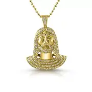Gold Iced Out Small Jesus Pendant Chain Necklace Set