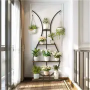 Fin 180Cm Tall Plant Stand Indoor Vase-Shape Metal Plant Shelf With Hanging Hooks
