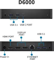 BNIB Dell D6000 Universal USB-C Docking Station 4K HDMI DP USB Ethernet