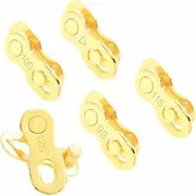 Bike Chain Connectors Master Link 6 Sizes Quick Set of 16 Kinds Missing Link Quick Link Repair Parts Single Speed + 6/7/8/9/10/11/12 Speed Gold