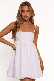 [PUP52] Miranda Mini Dress - White 8 White