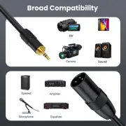 3.5mm To 3pin Microphone Speakers Cable 3pin Male to 3.5mm Aux Mic Cord for